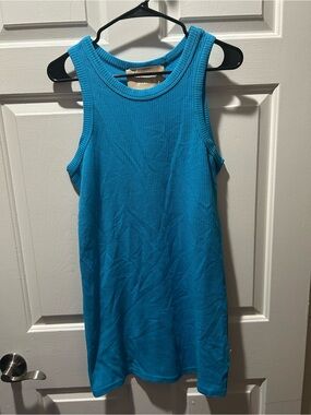 NWT Araminta James The Rio Waffle Mini Dress in Azure Blue Size Large/12